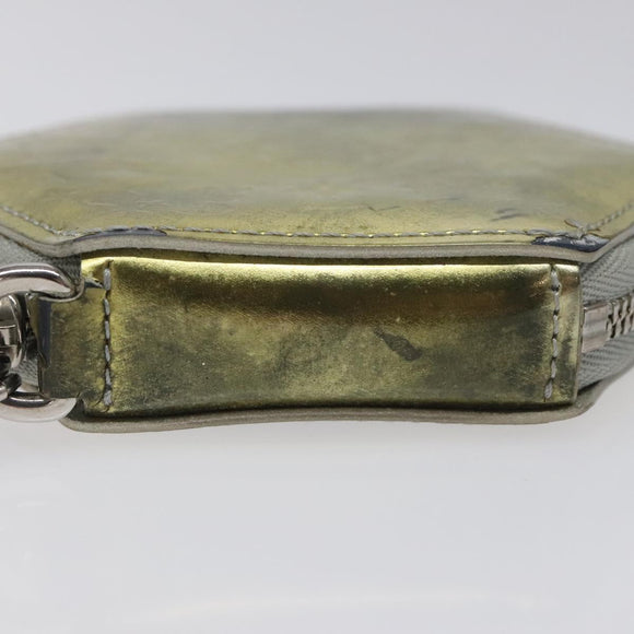 LOUIS VUITTON Vernis Porte Monnaie Flocon Coin Purse Silver M58218 LV Auth EC425