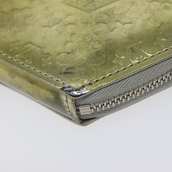 LOUIS VUITTON Vernis Porte Monnaie Flocon Coin Purse Silver M58218 LV Auth EC425