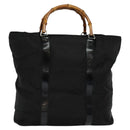 GUCCI Bamboo Hand Bag Nylon Black 002 2854 0412 5 Auth EC436-13