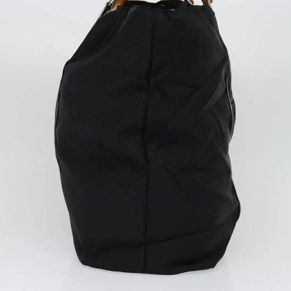 GUCCI Bamboo Hand Bag Nylon Black 002 2854 0412 5 Auth EC436