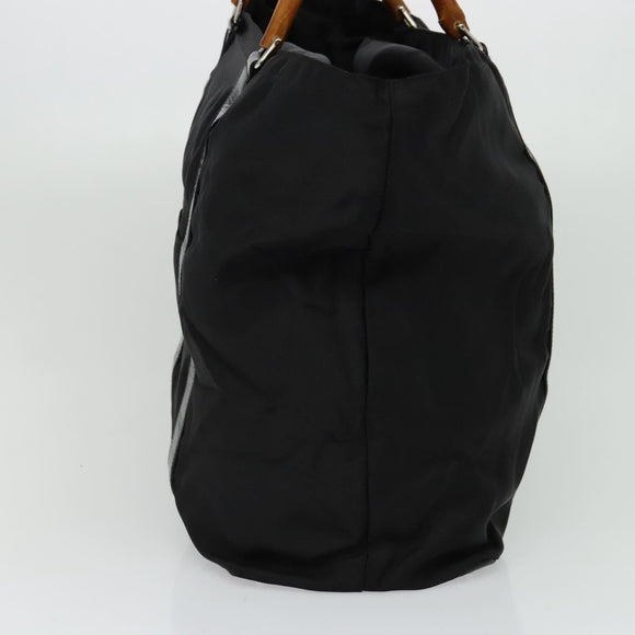 GUCCI Bamboo Hand Bag Nylon Black 002 2854 0412 5 Auth EC436