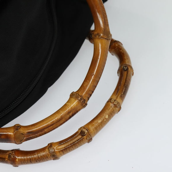 GUCCI Bamboo Hand Bag Nylon Black 002 2854 0412 5 Auth EC436