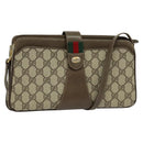 GUCCI GG Supreme Web Sherry Line Shoulder Bag PVC Beige 904 02 029 Auth EC437-1