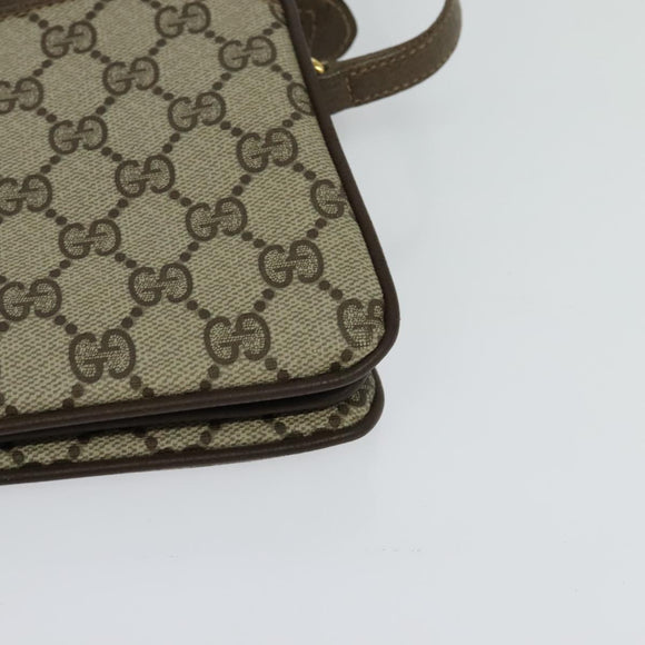 GUCCI GG Supreme Web Sherry Line Shoulder Bag PVC Beige 904 02 029 Auth EC437