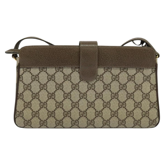 GUCCI GG Supreme Web Sherry Line Shoulder Bag PVC Beige 904 02 029 Auth EC437