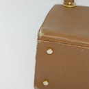 Salvatore Ferragamo Gancini Shoulder Bag Leather Beige Gold Auth EC442-9