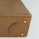 Salvatore Ferragamo Gancini Shoulder Bag Leather Beige Gold Auth EC442-14