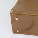 Salvatore Ferragamo Gancini Shoulder Bag Leather Beige Gold Auth EC442-15
