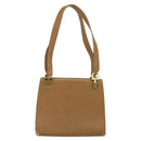Salvatore Ferragamo Gancini Shoulder Bag Leather Beige Gold Auth EC442-2