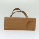 Salvatore Ferragamo Gancini Shoulder Bag Leather Beige Gold Auth EC442-5