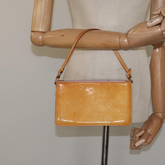 LOUIS VUITTON Vernis Lexington Pouch Marshmallow Pink M91057 LV Auth EC455