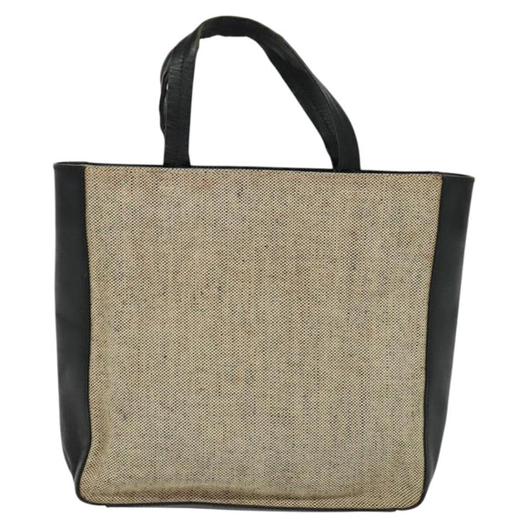 PRADA Hand Bag Canvas 2way Beige Auth EC469