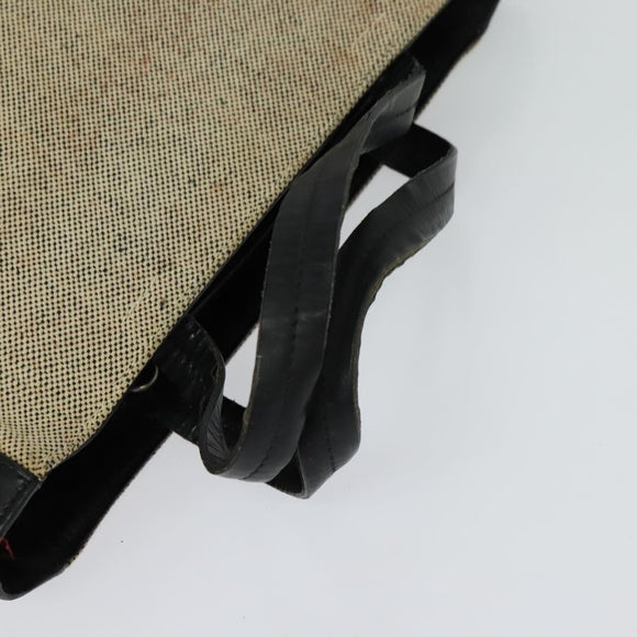 PRADA Hand Bag Canvas 2way Beige Auth EC469