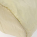 PRADA Hand Bag Nylon Cream Silver Auth EC470-14