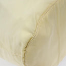 PRADA Hand Bag Nylon Cream Silver Auth EC470-15