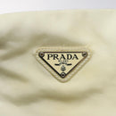 PRADA Hand Bag Nylon Cream Silver Auth EC470-17