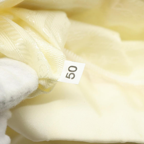 PRADA Hand Bag Nylon Cream Silver Auth EC470