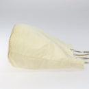 PRADA Hand Bag Nylon Cream Silver Auth EC470-3