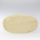 PRADA Hand Bag Nylon Cream Silver Auth EC470-5