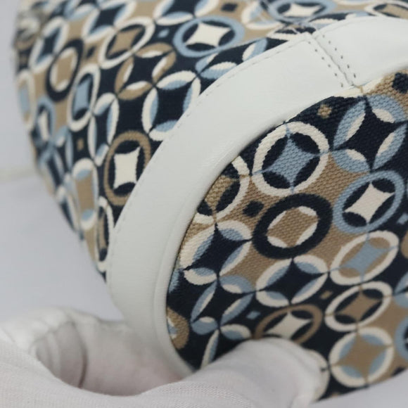 CELINE Shoulder Bag Canvas Blue Beige white Auth EC472V