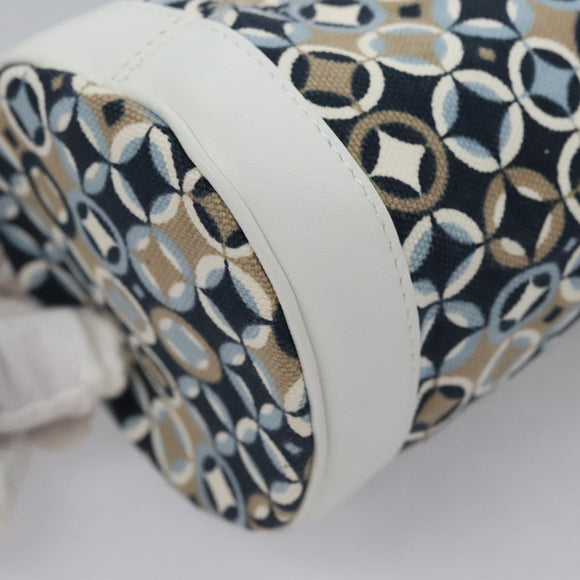 CELINE Shoulder Bag Canvas Blue Beige white Auth EC472V