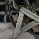 CELINE Shoulder Bag Canvas Blue Beige white Auth EC472V-10