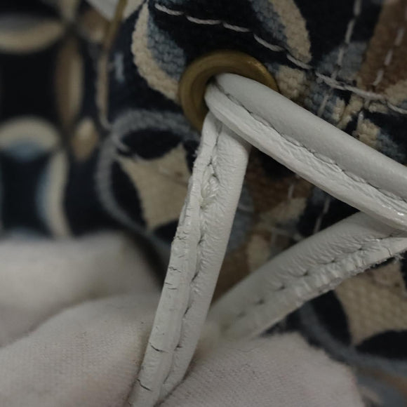 CELINE Shoulder Bag Canvas Blue Beige white Auth EC472V