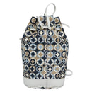 CELINE Shoulder Bag Canvas Blue Beige white Auth EC472V-2