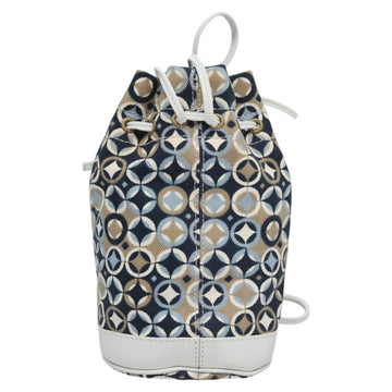 CELINE Shoulder Bag Canvas Blue Beige white Auth EC472V - 0