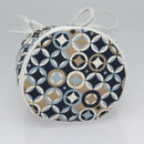 CELINE Shoulder Bag Canvas Blue Beige white Auth EC472V-5