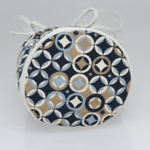 CELINE Shoulder Bag Canvas Blue Beige white Auth EC472V