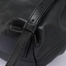 CELINE Backpack Leather Black Gold Auth EC484-19