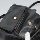CELINE Backpack Leather Black Gold Auth EC484-22