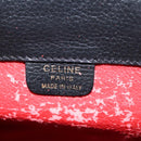 CELINE Backpack Leather Black Gold Auth EC484-24