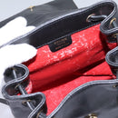 CELINE Backpack Leather Black Gold Auth EC484-11