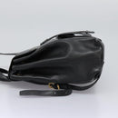 CELINE Backpack Leather Black Gold Auth EC484-3