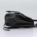 CELINE Backpack Leather Black Gold Auth EC484-4