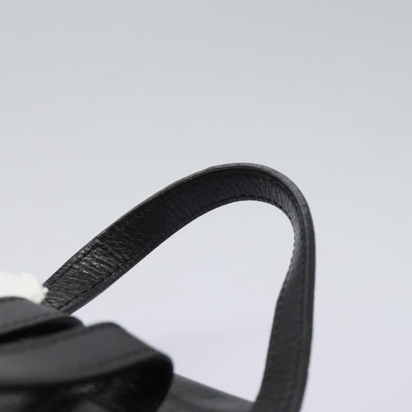 CELINE Backpack Leather Black Gold Auth EC484