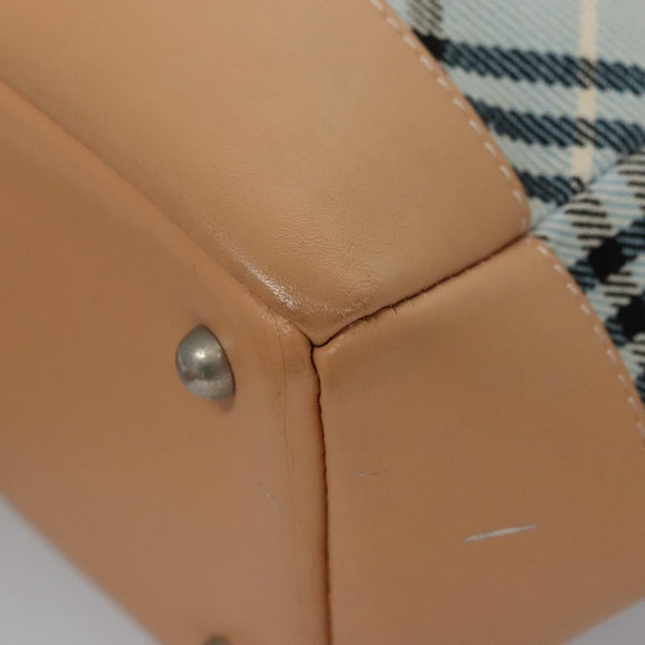 BURBERRY Nova Check Blue Label Hand Bag Canvas Blue Auth EC489