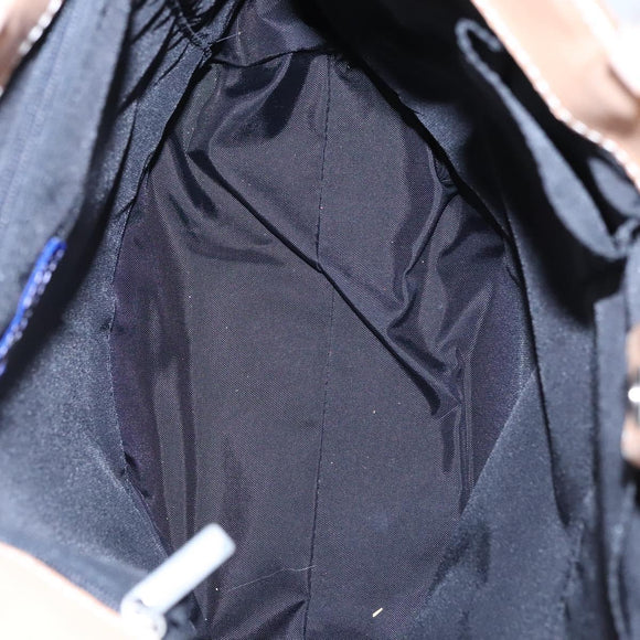 BURBERRY Nova Check Blue Label Hand Bag Canvas Blue Auth EC489