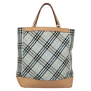 BURBERRY Nova Check Blue Label Hand Bag Canvas Blue Auth EC489-2