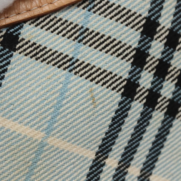 BURBERRY Nova Check Blue Label Hand Bag Canvas Blue Auth EC489