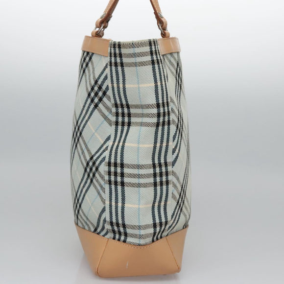 BURBERRY Nova Check Blue Label Hand Bag Canvas Blue Auth EC489