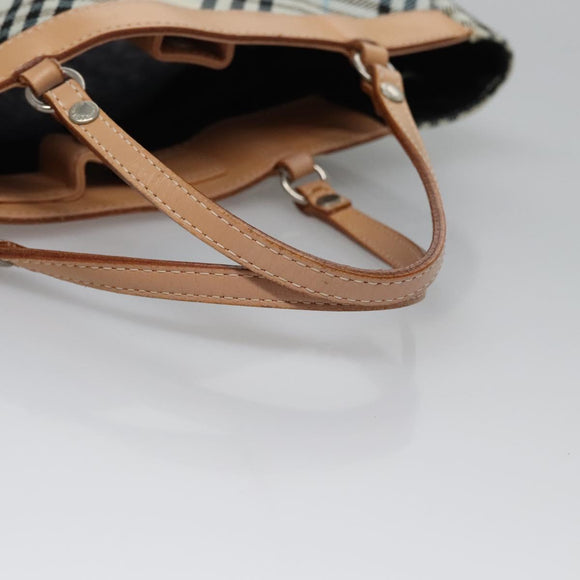 BURBERRY Nova Check Blue Label Hand Bag Canvas Blue Auth EC489