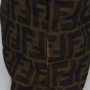 FENDI Zucca Canvas Hand Bag Brown Black Silver Auth EC490-6