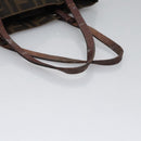 FENDI Zucca Canvas Hand Bag Brown Black Silver Auth EC490-9