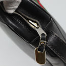 GUCCI Web Sherry Line Shoulder Bag Leather Black Red Green Auth EC493-15