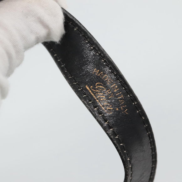 GUCCI Web Sherry Line Shoulder Bag Leather Black Red Green Auth EC493