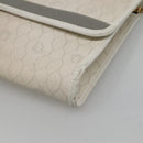 Christian Dior Honeycomb Canvas Chain Shoulder Bag PVC Leather White Auth EC494-9