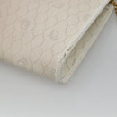 Christian Dior Honeycomb Canvas Chain Shoulder Bag PVC Leather White Auth EC494-12